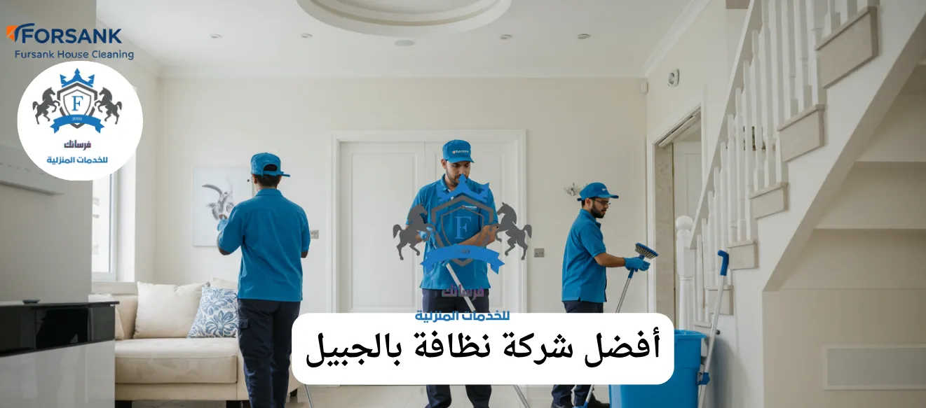 عمال شركة فرسانك يقومون بتنظيف منزل بالجبيل، أفضل شركة نظافة مع خصم 25%